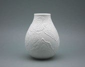 Vintage bisque porcelain Op Art Kaiser Vase (1960s)