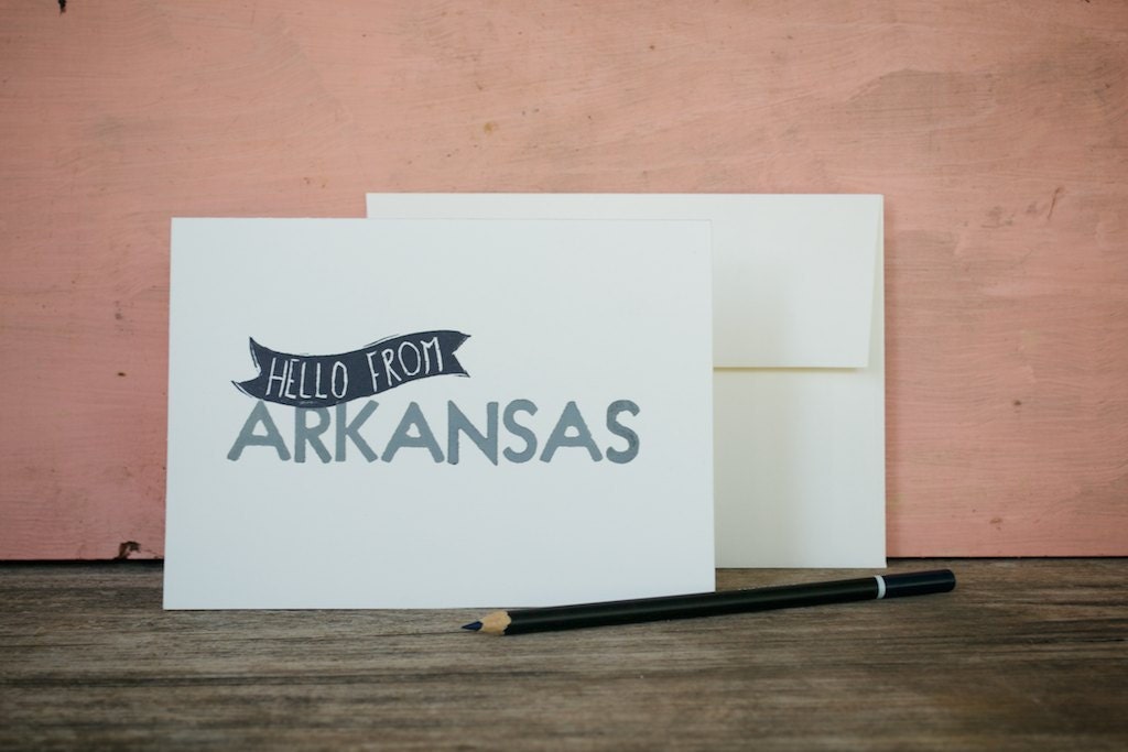 Hello from Arkansas - letterpress card