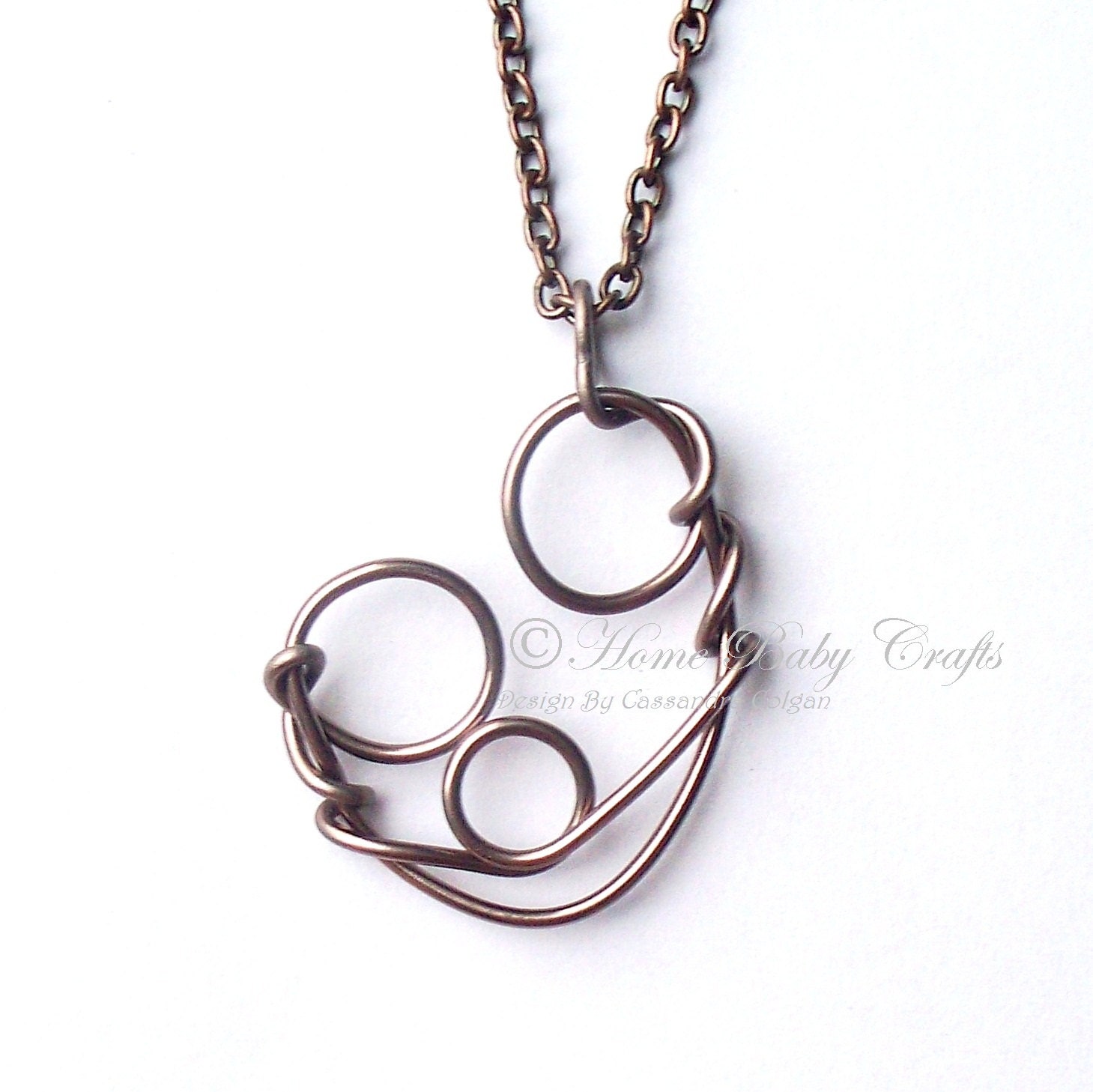 The Midwife, Abstract Wire-Wrapped Pendant, Gift for Midwife or Doula