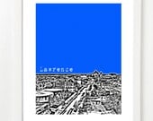 Lawrence, Kansas Art Print - City Skyline Series Poster - University of Kansas Jayhawks - 8x10