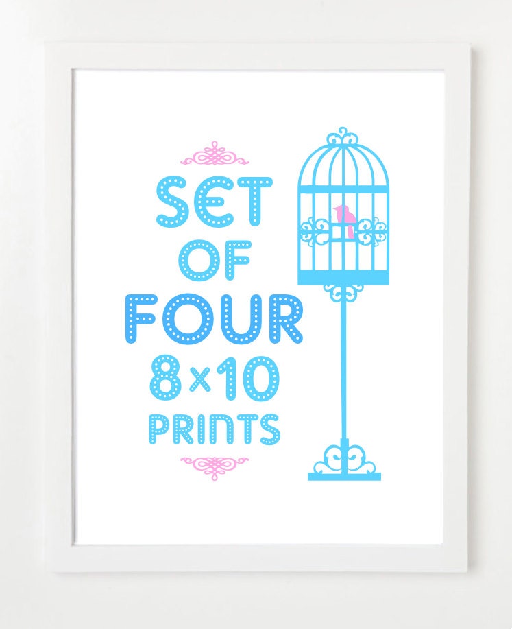 Set Of Four City Prints - City Skyline Posters - Pick Your Mix and Colors 8x10