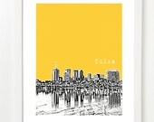 Tulsa Skyline Print - Tulsa Oklahoma City Art - Tulsa Poster - 8x10 - VERSION 2