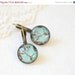 ON SALE 20% OFF Spring Cherry Blossoms Earrings Wearable Photo Art Vintage Inspired - Shabby Chic - Robin blue egg - Aqua Blue Mint Green -