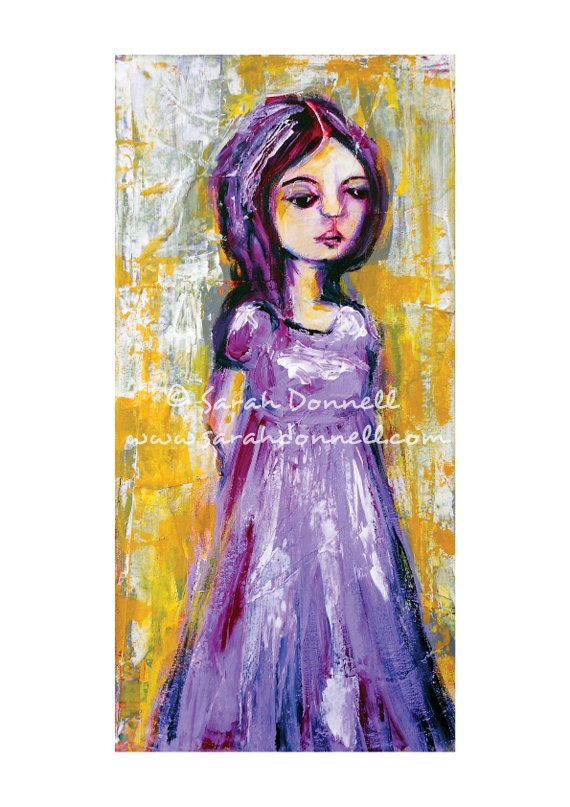 A4 Print Original Artwork Modern Retro Mixed Media Girl Painting Big Eye Art Wall Art Glicee Australian Artist - Only Time Will Tell