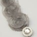 Newborn Infant Layette Baby Gown with Light Grey Chiffon Flowers and Rhinestones