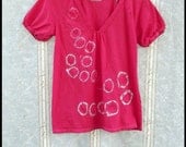 Shibori Blouse - Hand Dyed - Women's Small - Red