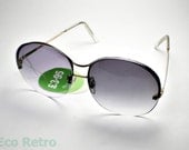 Vintage 1970's 1980's Large Aviator Style Sunglasses with Purple Tinted Lenses
