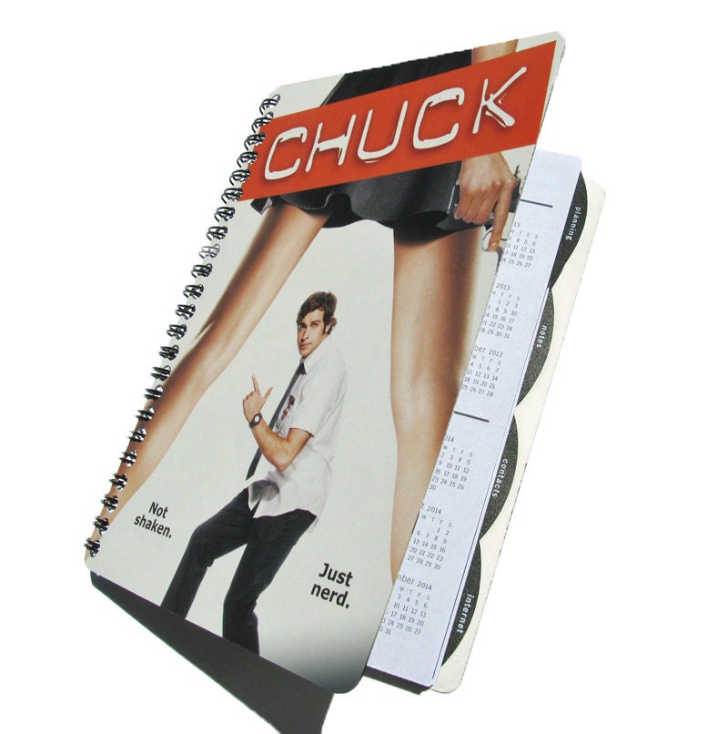 Chuck 2013 2014 Daily Planner UpCycled Academic Student Agenda Nerd Geek