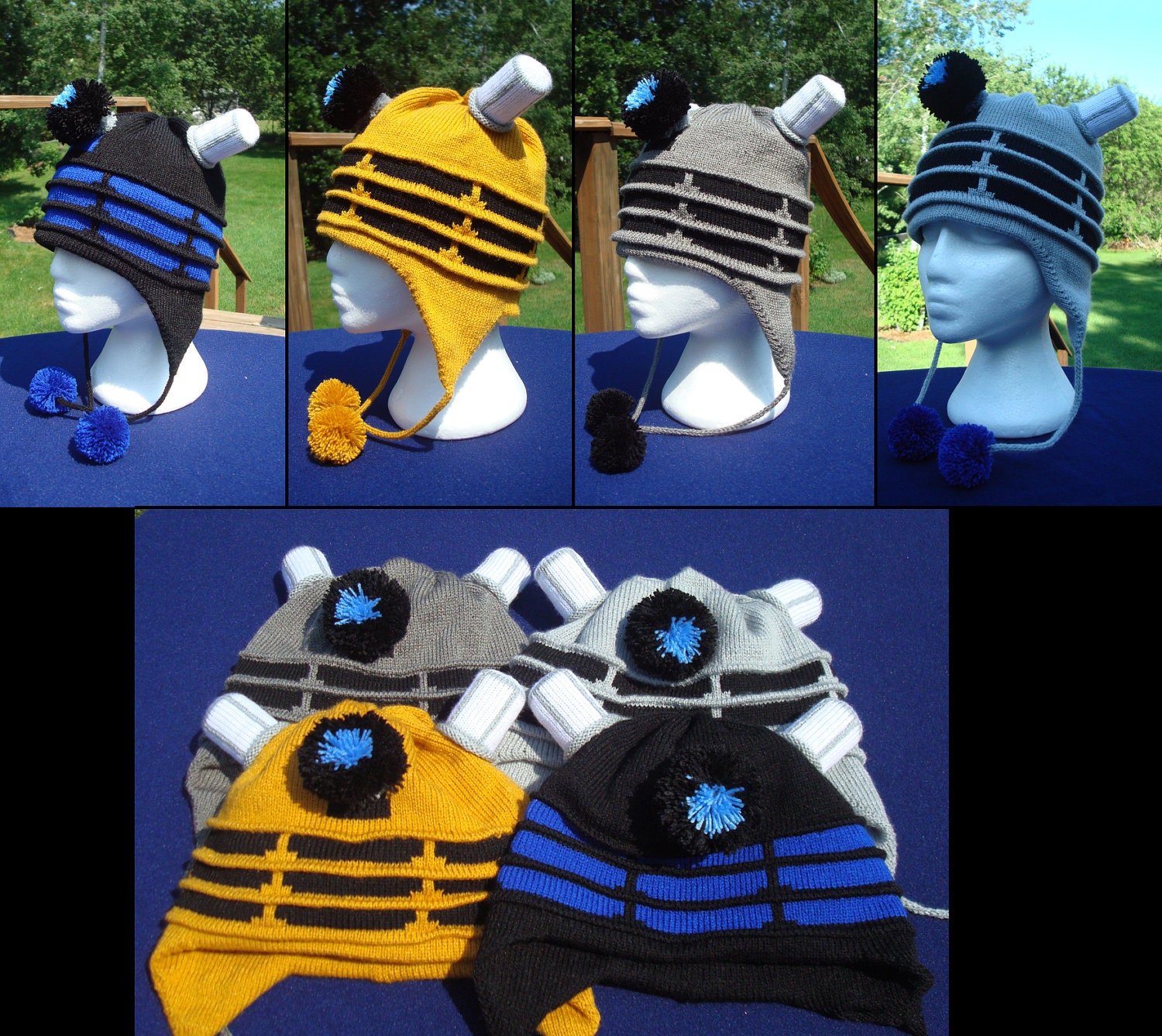 Silver Dalek Ear Flap Hat