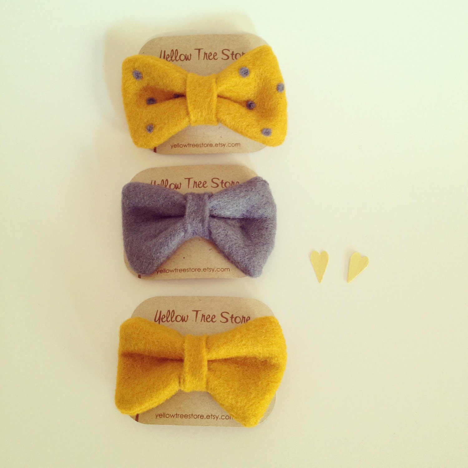 Felt Bow Hair Clip Set - Perfect for Bridesmaids.  Can customise