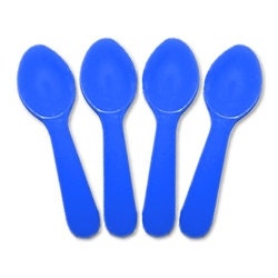 25 Solid Blue Plastic Crafting Spoons
