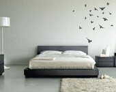 Flock of Birds Flying Angry Pigeon Wall Nursery Decal Highly Detailed 30 Birds 1169 (Choose Color)