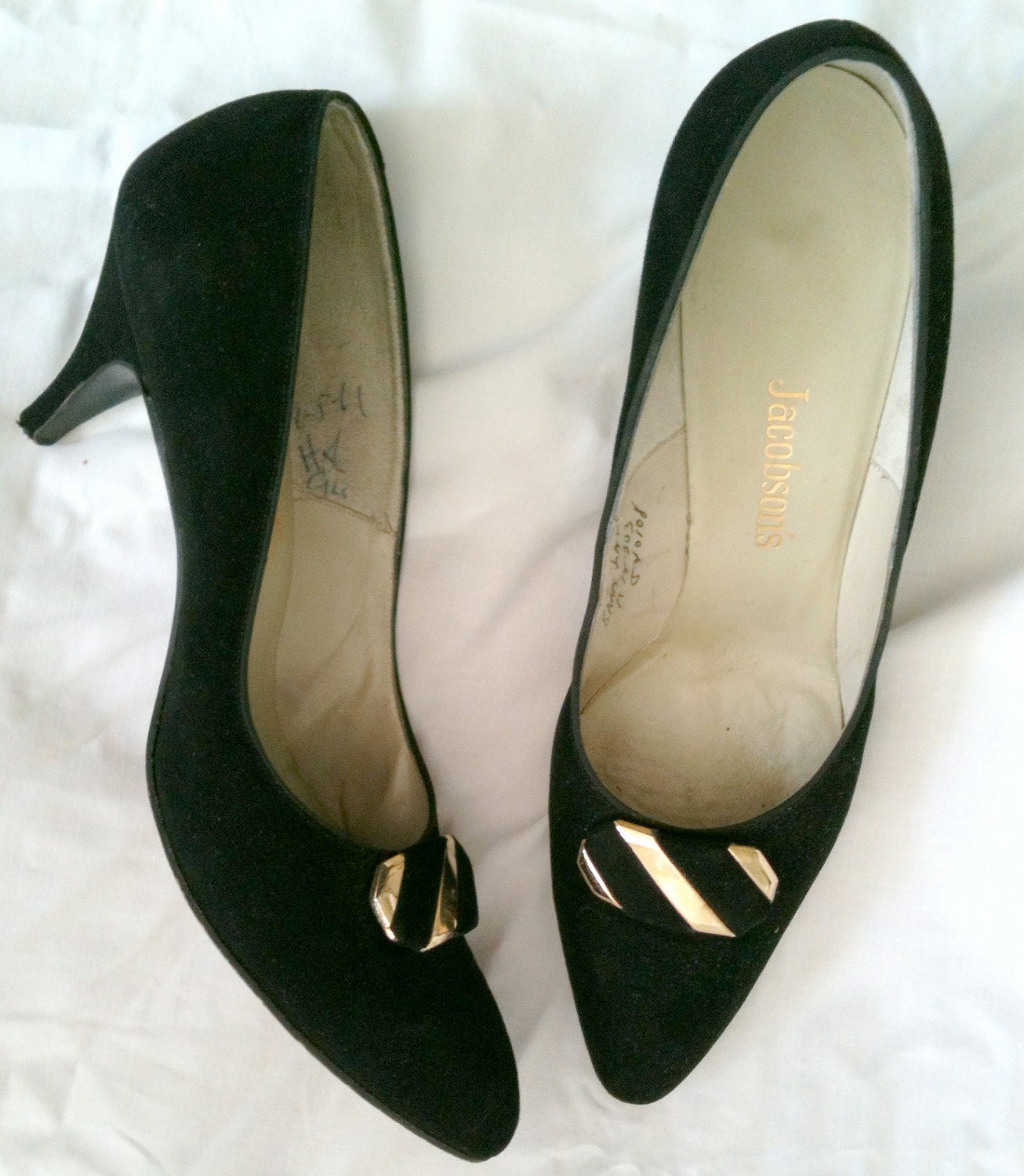 Vintage Black Suede Heels 7.5