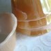 Fire King Peach Lusterware Custard Bowls, Set of Four