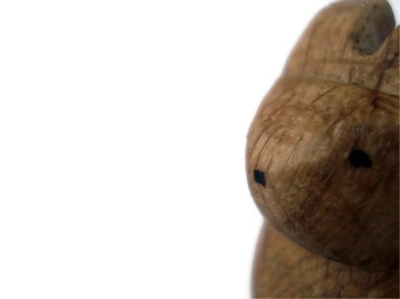 Wooden Toy Bunny Rabbit, Standing Waldorf Wood Toy Bunny