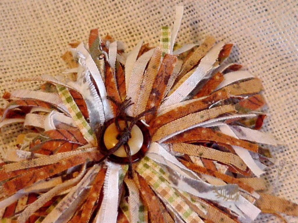Shabby Autumn Corsage Original Floral Brooch Neutral Fall Flower Handmade OOAK Tattered Gypsy Boho Shawl Wrap Pin itsyourcountryspirit