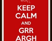 Keep Calm Nursery Art - Joss Whedon Inspired - Choose Your Background Color 8x10 Inch Poster Print - Geek-a-bye Baby - Sci-Fi Geek, Grr Argh
