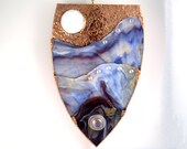 Modern Art Wall Hanging Glass Sculpture Full Moon Rising