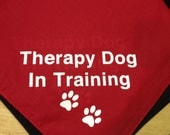 Therapy Dog In Training dog bandana, red