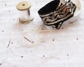 black  Embroidered necklace-traditional embroidery-neckband-embroidered art-Jewelry Embroidered- OOAK