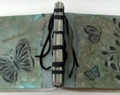 Crisp Spring Butterfly Journal, Stab Bound Rustic Handmade Journal, Diary, Notebook, Sketchbook, Guestbook with Raised Textured Design
