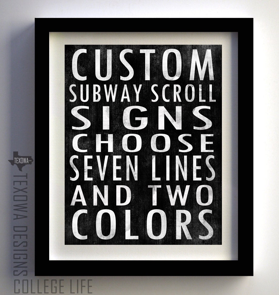 Waco, Texas Subway Scroll Art Print