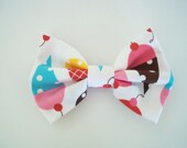 Summer Accessory - Robert Kaufman Ice Cream Fabric Hair Bow