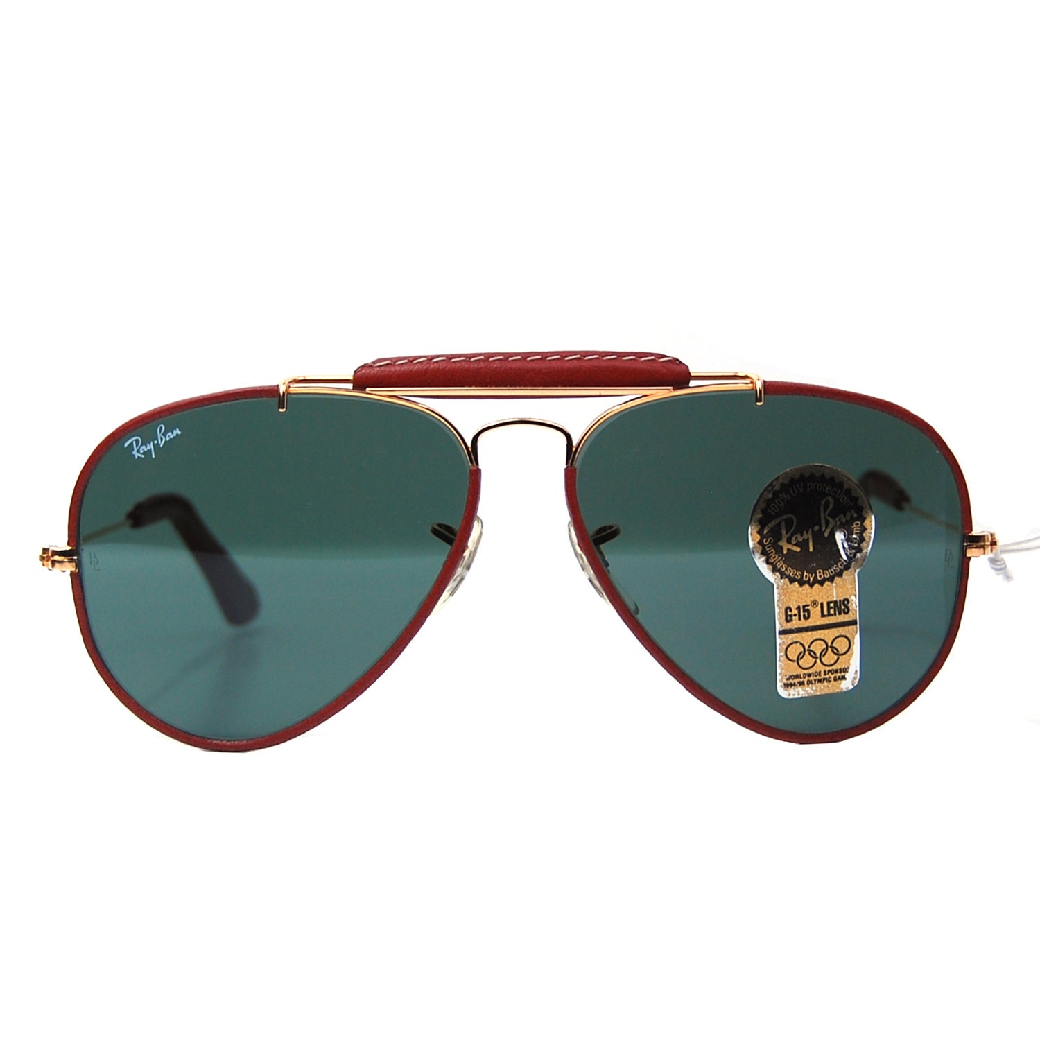 Vintage Ray Ban B&L Leathers Sunglasses Aviators. 58mm