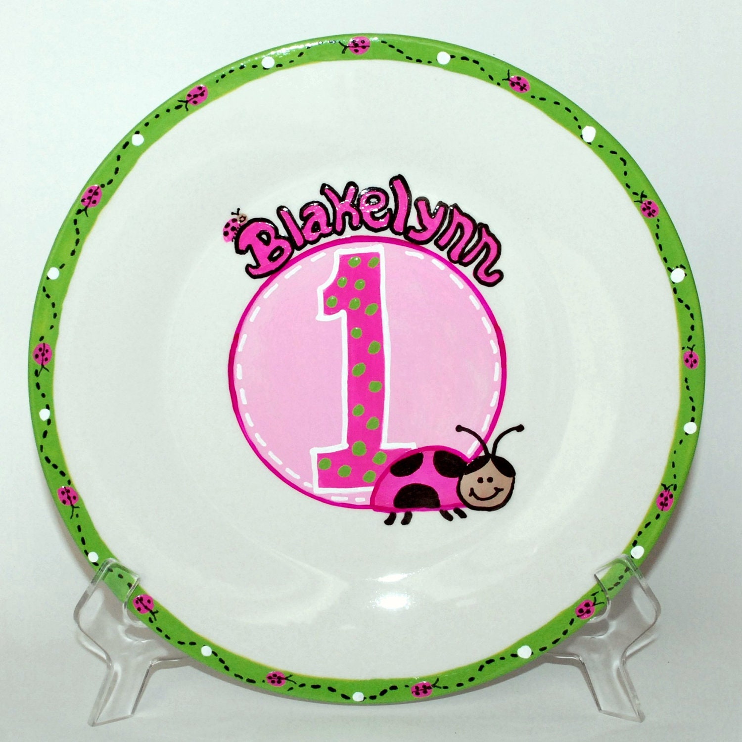 Hand Painted Baby/Child Birthday Signature Plate