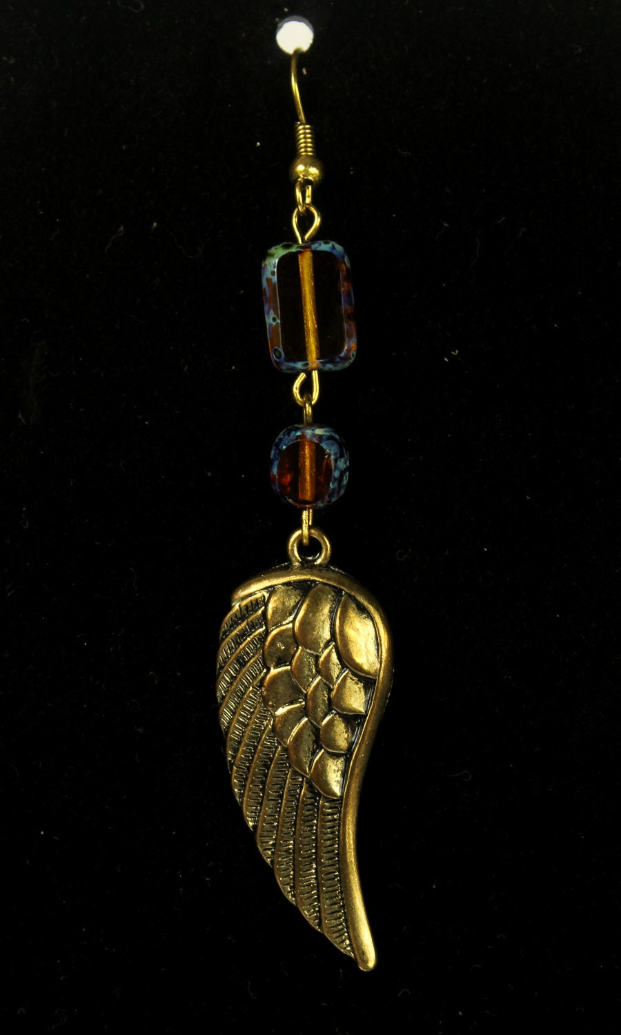Antique Gold Feather Earrings