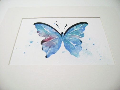 Art, Butterfly, butterfly art work, insect art, paper art work, watercolor paining,  Butterfly---  original abstract watercolor painting.