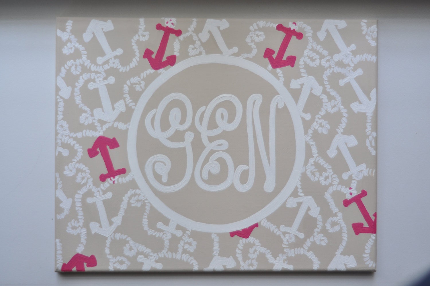 Anchors Lillly Pulitzer Inspired Painting