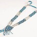 Vintage Chevron Pattern Beaded Necklace - Turquoise