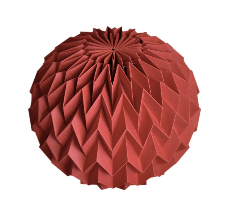 Bubble: Hanging Decorative Art / Origami Paper Ball - Red