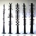 Bushfired Tree Totem Sculptures in rust or blackened rust finish