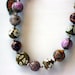 White daisy necklace beads with flowers from polymer clay vintage