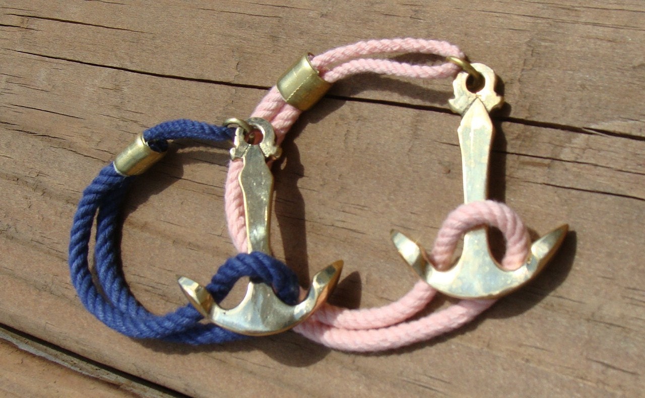 Rope Brass Anchor Bracelet