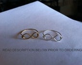 Handmade infinity rings in gold and silver, please READ DESCRIPTION prior to ordering