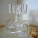 Vintage Clear Cut Crystal Cologne or PERFUME BOTTLE  Art Deco 1930s Dresser Bottle