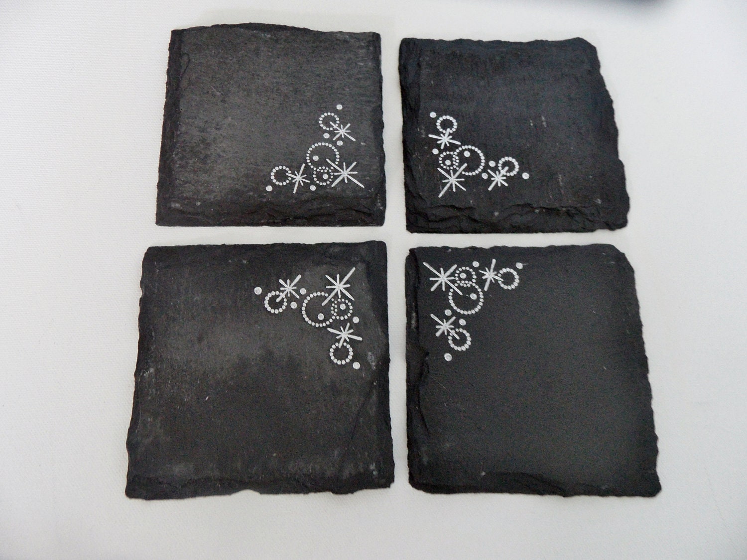 Retro Slate Coasters (Set of 4)