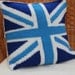 Blue union jack pillow - Knitted cushion cover