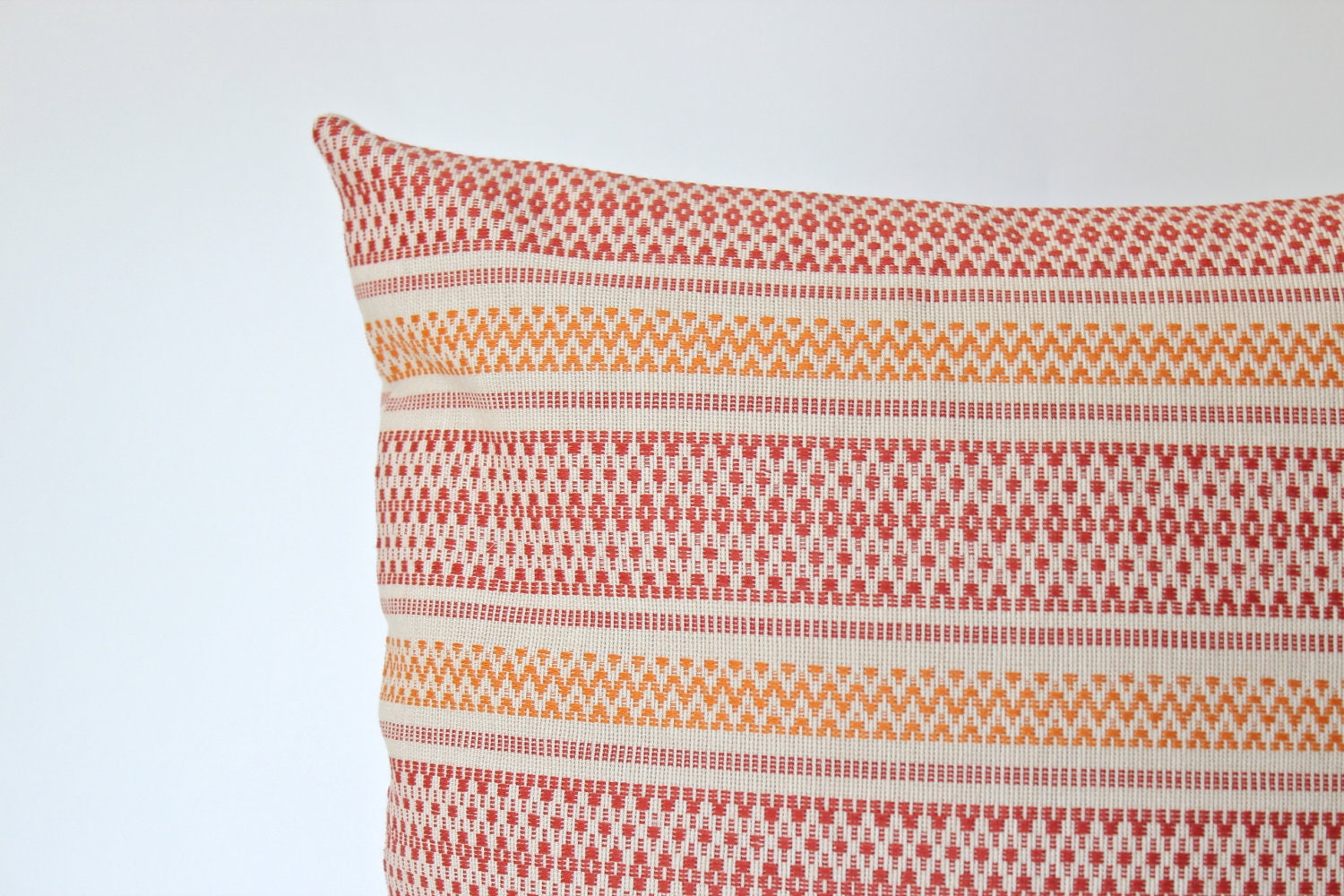 Decorative Pillow Covers (2) with Orange and Red Stripes