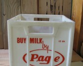Vintage PAGE Dairy Milk Crate Container Plastic Storage Advertising
