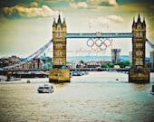London Bridge with Olympic Rings-London,England-10x15-ColorFine Art Photography-Other Sizes Available,Travel, London,London Bridge, Olympics