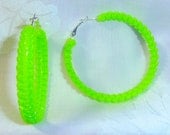 HELLOBERRY Inspired NEON Green Hoop Earrings