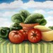 Vegetable Bounty, 5 x 7 print on 8.5 x 11, 61 lb. bright white matte signed by me, carefully shipped flat.