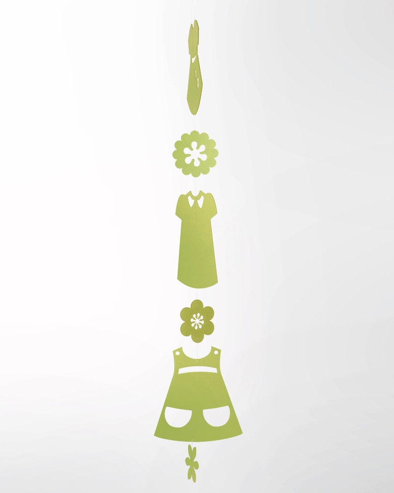 Paper Doll Dress Mobile in Recycled Eco Plastic