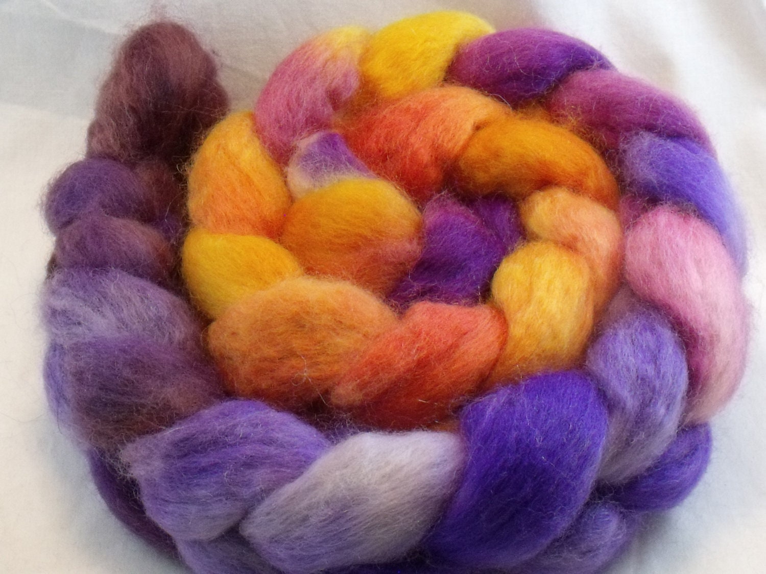 Bluefaced Leicester Roving, Hand Painted in Egomaniac