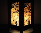 Asian Oriental Thai Elephant  Bedside Table Lamp Wood Paper Light Shades Gift Furniture Home Decor
