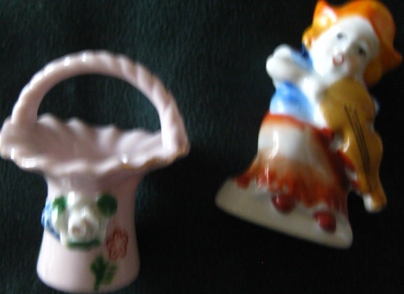 Set of TWO Occupied Japan Mini Figurines EXCELLENT condition